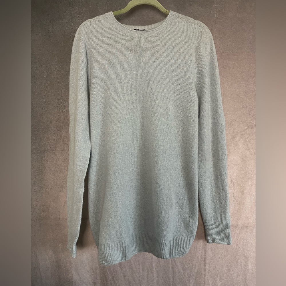 Zara Men's Soft blue Crewneck Sweater